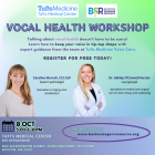 Two voice specialists are pictured, with a friendly smile welcome you to this workshop all about vocal health!