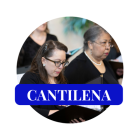 Cantilena blue banner w/ chorus in background