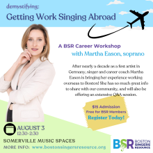 Martha Eason is ready to answer your questions about singing abroad!